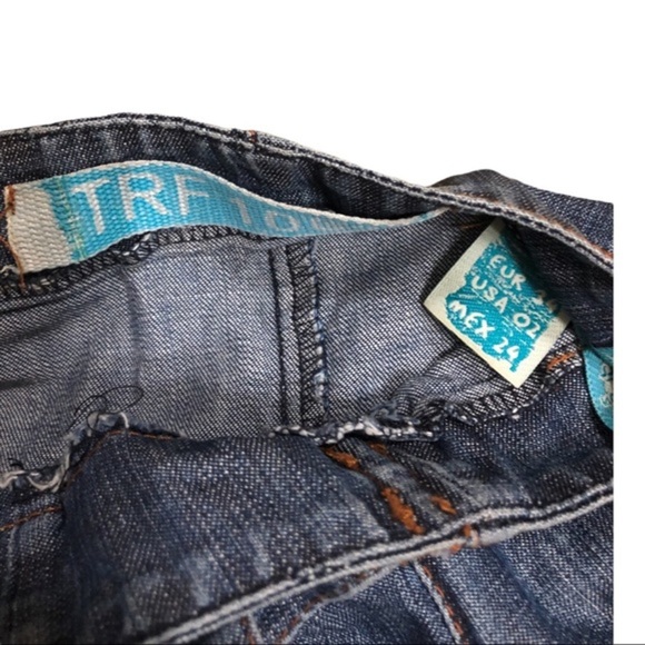 Zara denim tiered flare buttoned down belted western prairie style skirt size 2 - Picture 7 of 16